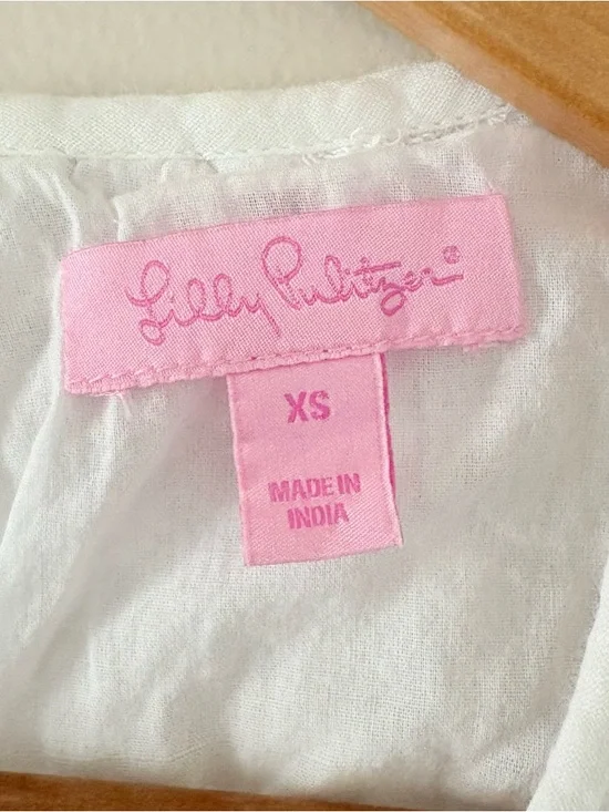 Lilly Pulitzer Ginny Shift Dress White XS Sleeveless Lace Cotton Embroidered - Picture 8 of 15